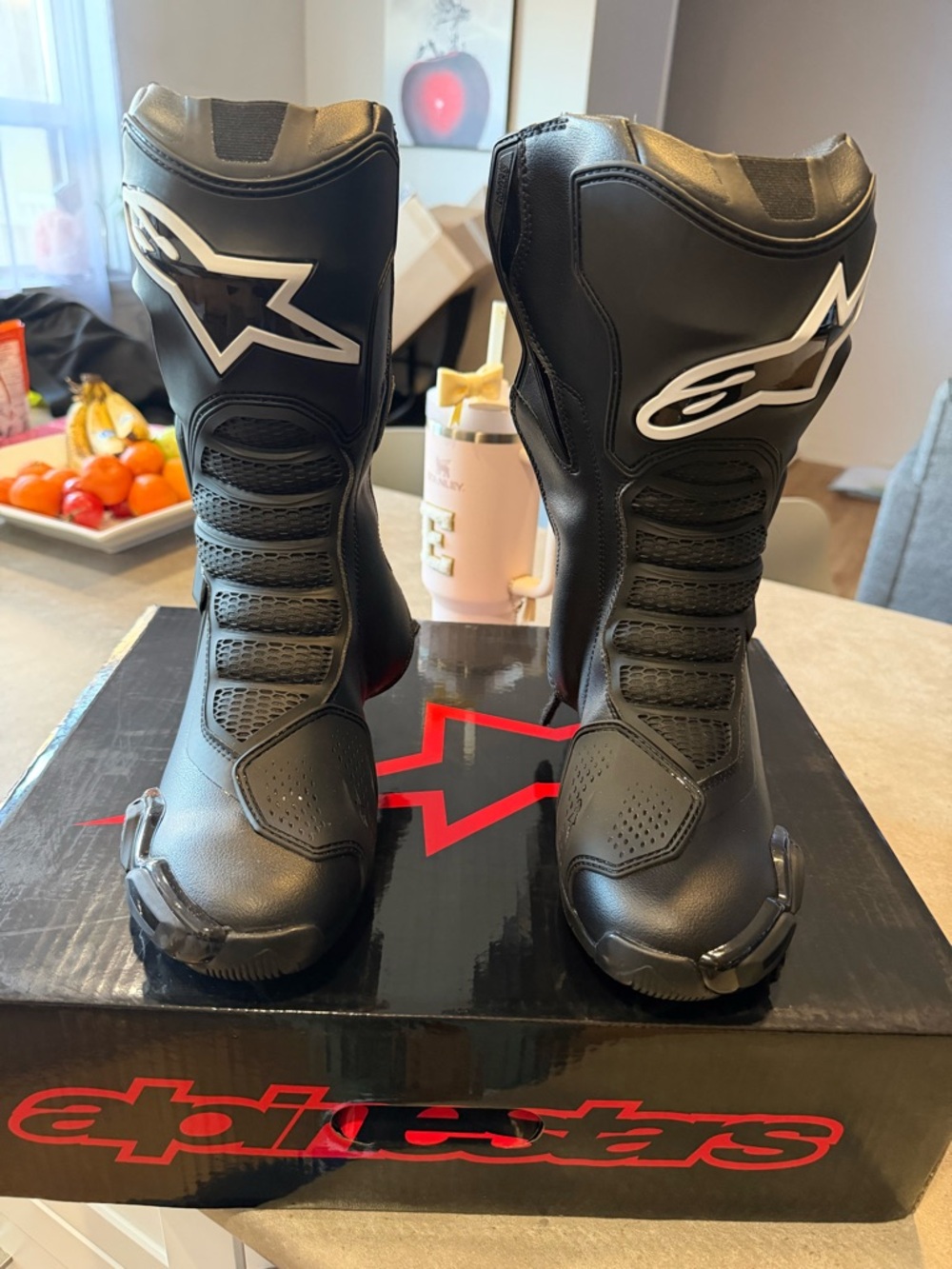 Alpinestars Black and White Motorcycle Racing Boots
Vented, newest edition